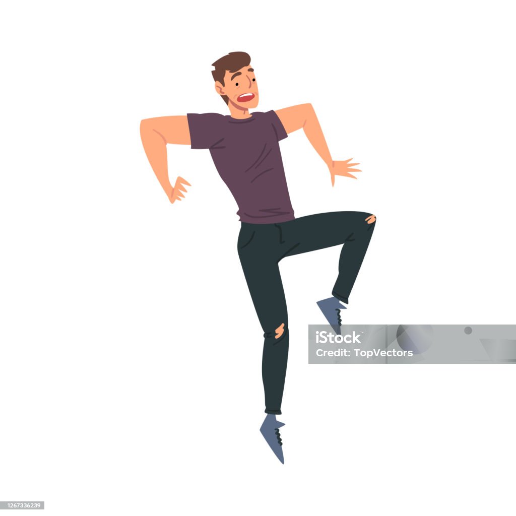 Shocked Young Man Afraid Scared Person With Fear Expression On His Face  Cartoon Style Vector Illustration Stock Illustration - Download Image Now -  iStock
