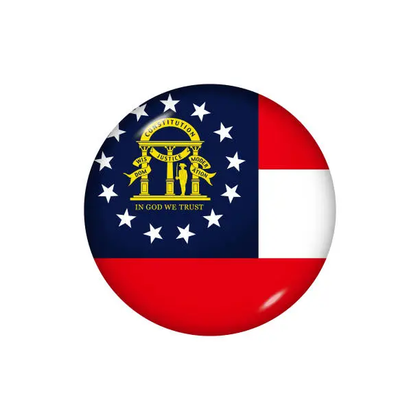Vector illustration of Glossy flag icon ofGeorgia