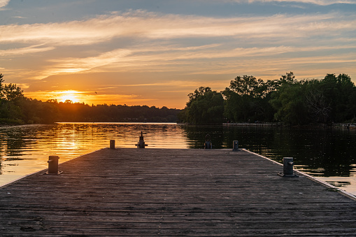 Hamilton, Ontario - Bayfront Park - Dock at Sunset