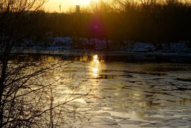 istock ice melts on the river at dawn 1267345761