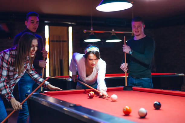 istock Playing snooker with friends 1267363165