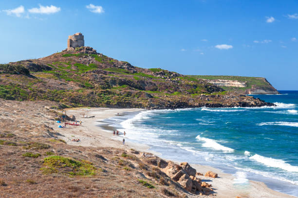 istock Capo San Marco beach and lighthouse. Cabras, Sardinia, Italy 1267364755