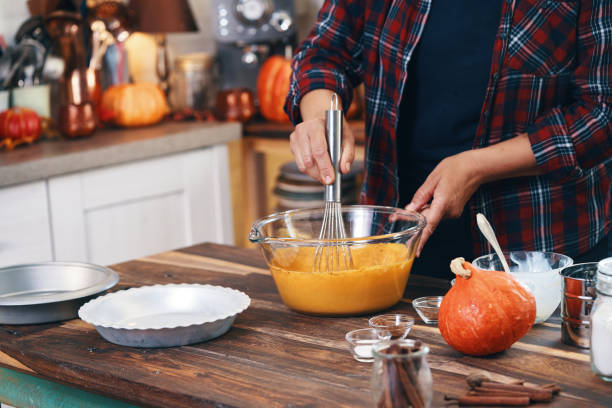 istock Preparing Pumpkin Pie for the Holidays in Domestic Kitchen 1267369541