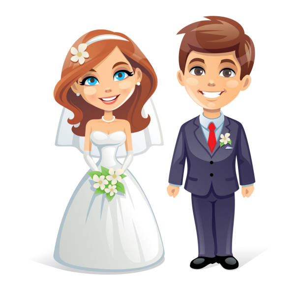 Bride And Groom Stock Illustration - Download Image Now - Bride, Groom -  Human Role, Wedding - iStock