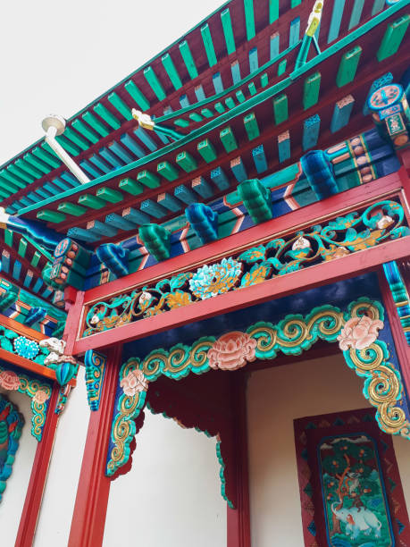 istock Buddhist temple decorations religious carvings wood colorful elements 1267379728