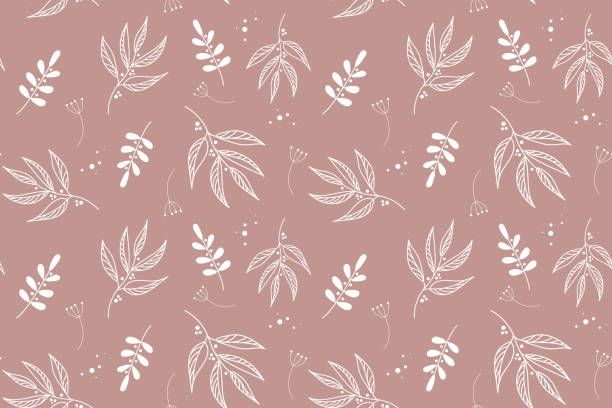 istock Vector elegant floral seamless pattern in natural farmhouse style with cute simple branches, flowers, leaves. Design for textiles, fabric, wallpaper, wrapping paper, homeware, home decor, web design 1267383548