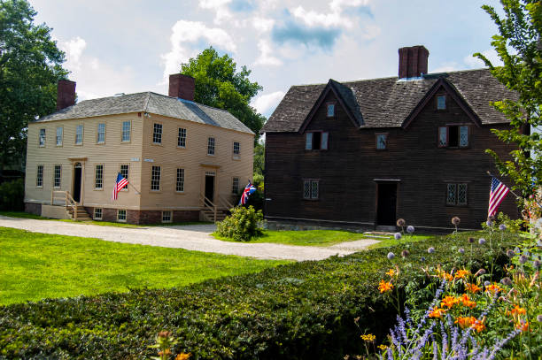 The historic Strawbery Banke Museum, ofl colonial installation in New Hampshire, Portsmouth Portsmouth, NH - July 30, 2008: The historic Strawbery Banke Museum, of colonial installation in New Hampshire portsmouth nh stock pictures, royalty-free photos & images