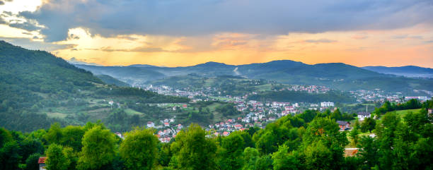 istock Hadzici city panoramic sunset 1267390435