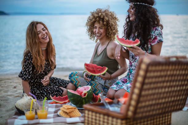 istock Beach picnic with my friends 1267390662