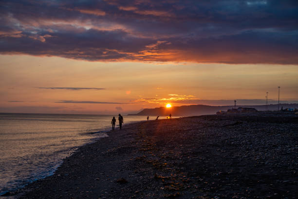 Dusk on Homer spit in Alaska