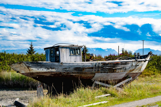 Abandoned unusable fishing boat at Homer, Alaska