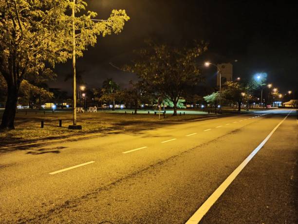 istock Street with road markings at night 1267398857