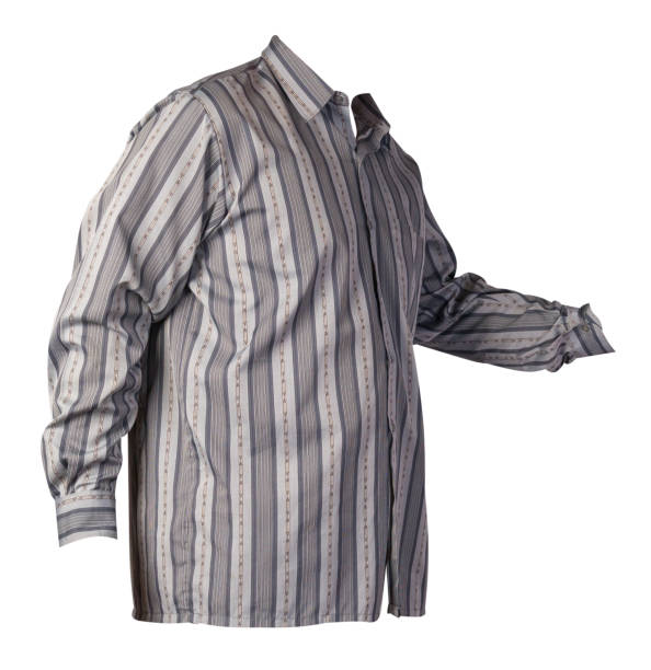 istock men's shirt with long sleeves isolated on a white background. 1267402965