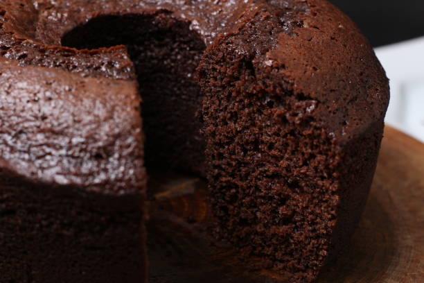 istock Homemade rustic chocolate cake. Top view. 1267405450