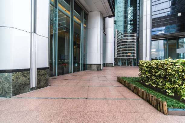 istock Empty pavement front of central district of hong kong 1267431050