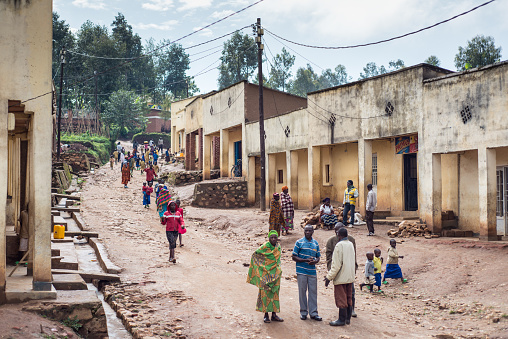 Gisenyi, Rwanda - October 25, 2016: people in the streets of Gisenyi, Rwanda