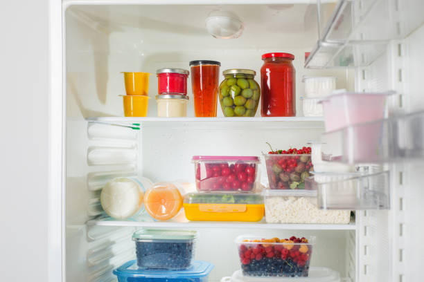 istock refrigerator with different healthy food 1267436706