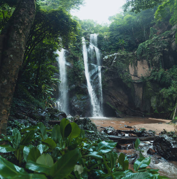 istock Waterfall in nature travel mok fah waterfall 1267436765