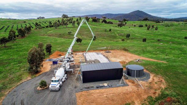 istock Aerial view of concrete pour 1267438303