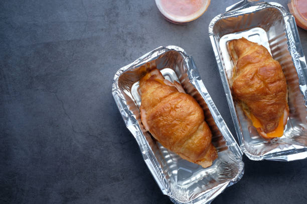 istock sub sandwich in a take away containers, top view, 1267438357