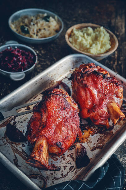 Chinese recipe pork leg stewed.Street food