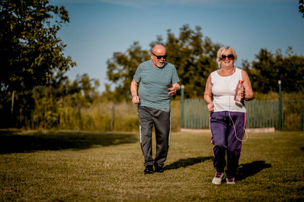 istock Senior couple running outside 1267446900
