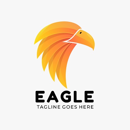 Vector Illustration Eagle Gradient Colorful Style.