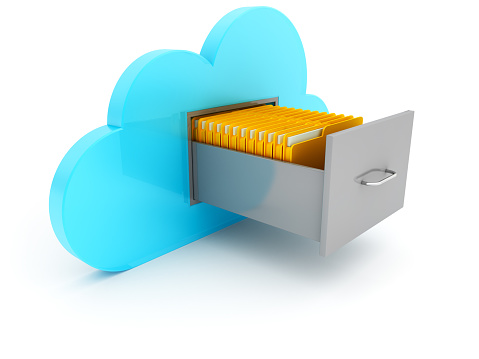 Cloud Computing Storage. Digitally Generated Image isolated on white background