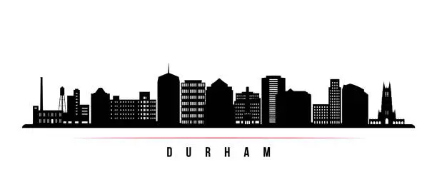 Vector illustration of Durham skyline horizontal banner.