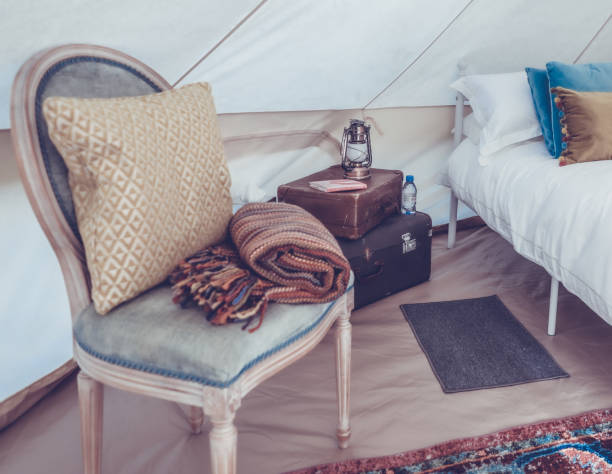 istock Blue flesh in glamping tent 1267460035