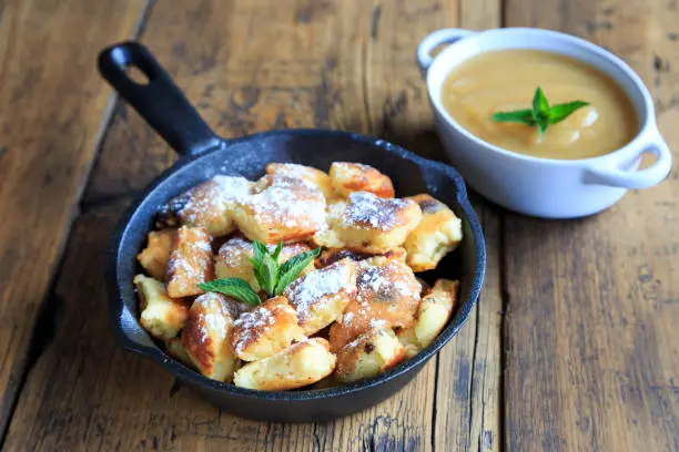 delicious kaiserschmarrn with apple compote