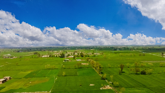 Beautiful view of a village of the Punjab province