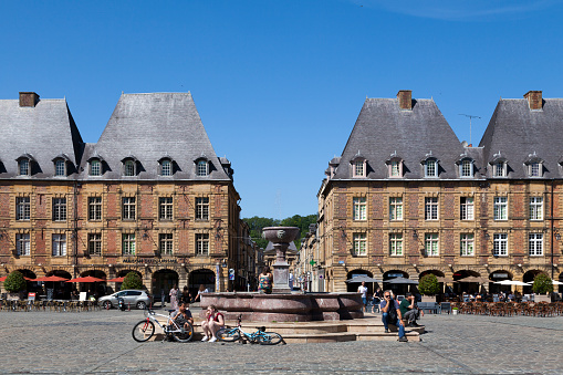 BASEL, SWITZERLAND, JULY 7, 2022: Basilisk fountain on the Rhine at the reference path