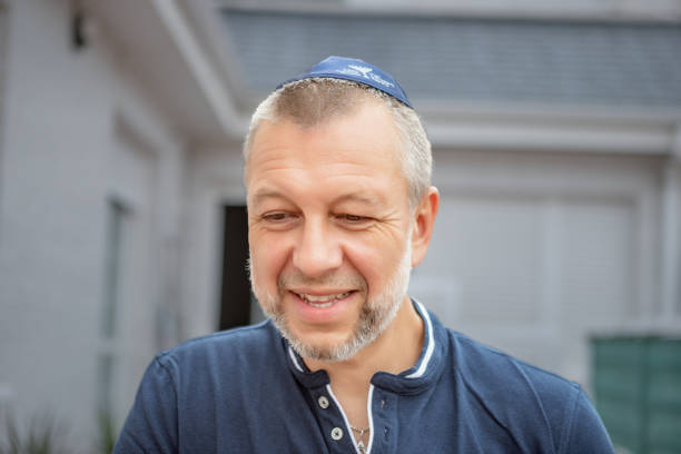 istock Portrait mature man with a yarmulke in head 1267474914