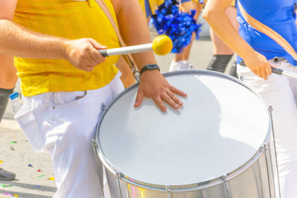 istock Hands drummer with a beater on the drum 1267479691