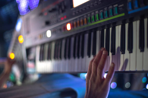 istock the piano on stage in the spotlight. 1267481122