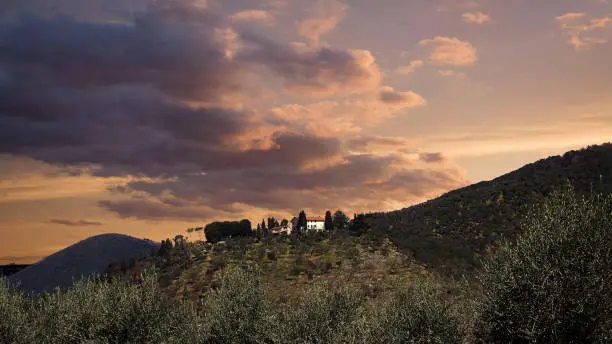 Tuscany, A typical landscape view in Tuscany Italy￼