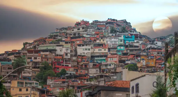 Photo of Rio de Janeiro downtown and favela