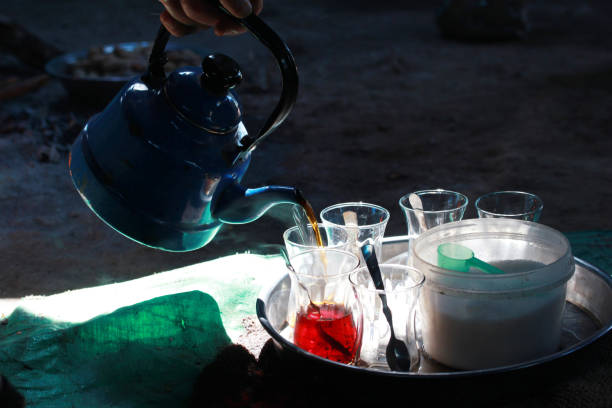 istock Traditional black Turkish tea in glass cups 1267489777