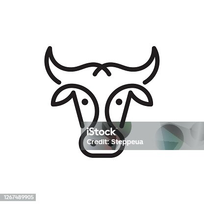 istock Cow or bull logo 1267489905
