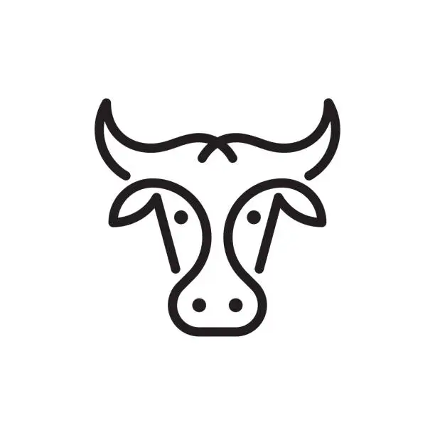 Vector illustration of Cow or bull logo