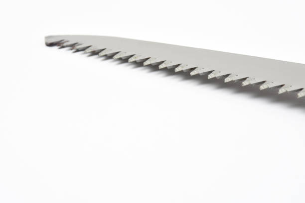 istock Close up saw blade on the white background with copy space 1267491491