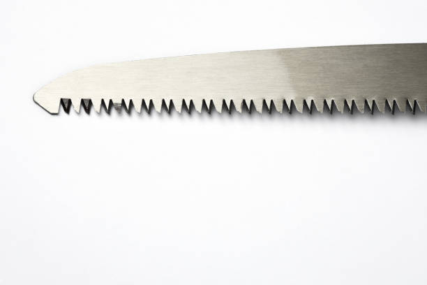 istock Close up saw blade on the white background with copy space 1267491532