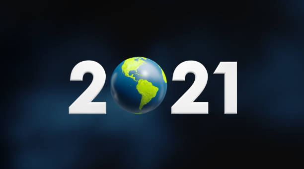 istock 2021 Written by Numbers and Sphere Textured with World Map 1267498593