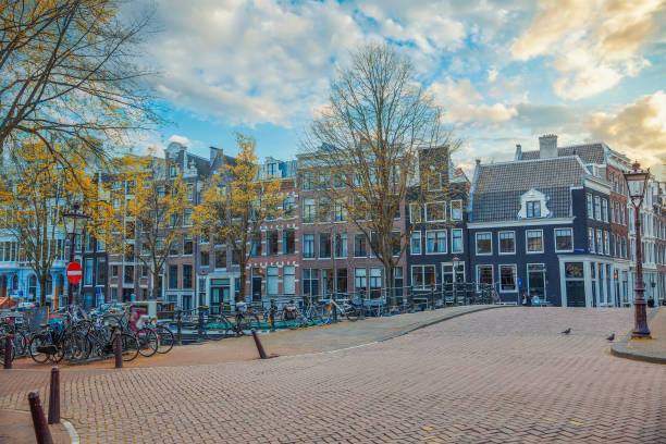 istock Traditional old buildings in Amsterdam 1267498867