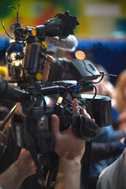 istock Live broadcast of the press conference. 1267498942