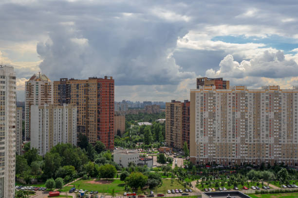 istock Modern residential complex for families, aerial view. 1267499142