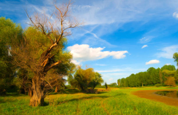 istock Oil landscape painting 1267501432