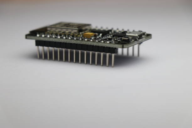 istock Side view of development board which is used in making IOT projects and other mini electronic projects in white background 1267502862