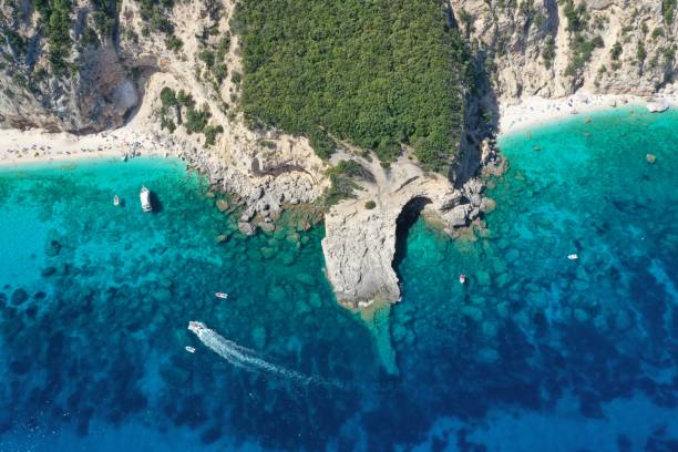 istock Seagull bay baia dei gabbiani beach sardinia aerial view 1267505132